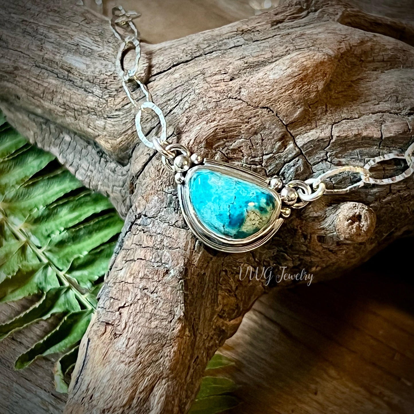 Turquoise Sm Sterling Silver Necklace Handmade 925 Blue Gemstone Pendant
