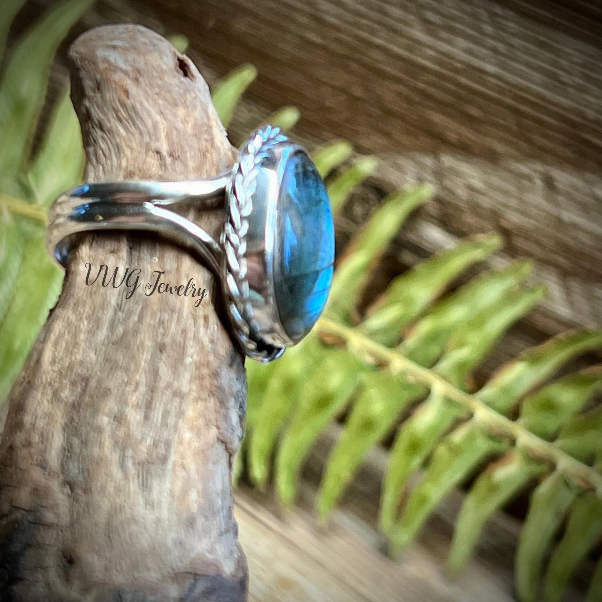 Labradorite Sterling Silver Ring Handmade Blue Gemstone 925 Rings