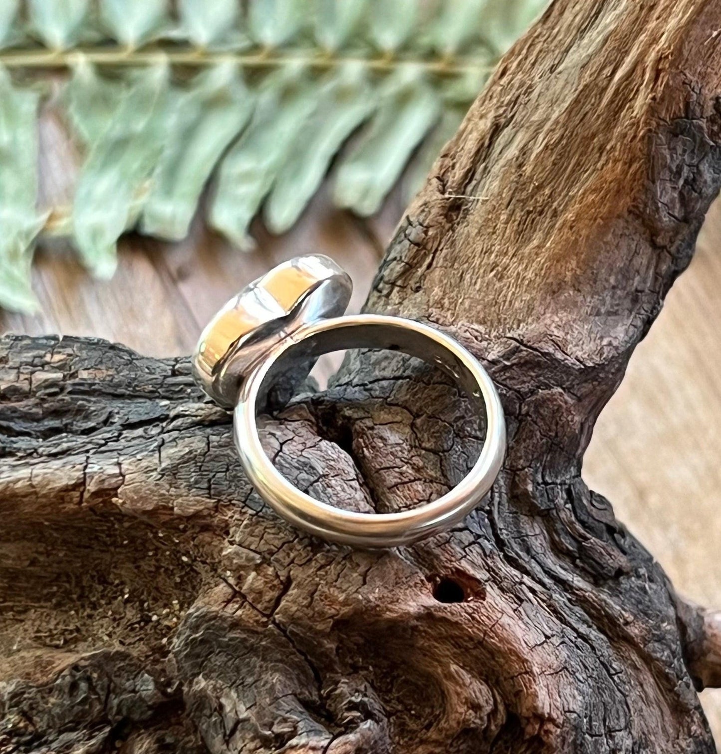 Heart Gemstone Ring Sterling Silver 925 Handmade Amber Jade or Rhodochrosite Romantic Jewelry