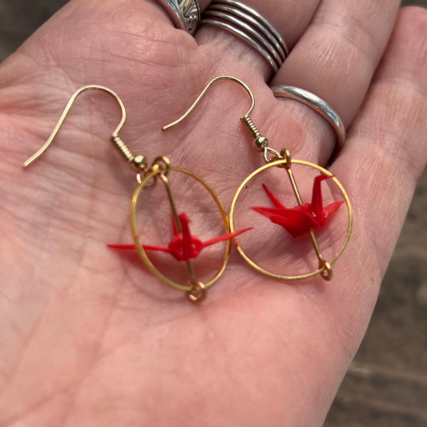 Origami Crane Earrings | Handmade Japanese Paper Crane Earrings | Symbol of Peace & Hope