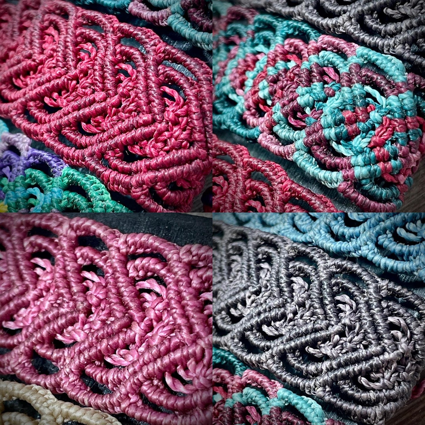 Macrame Corazón Heart Bracelet Handmade Adjustable