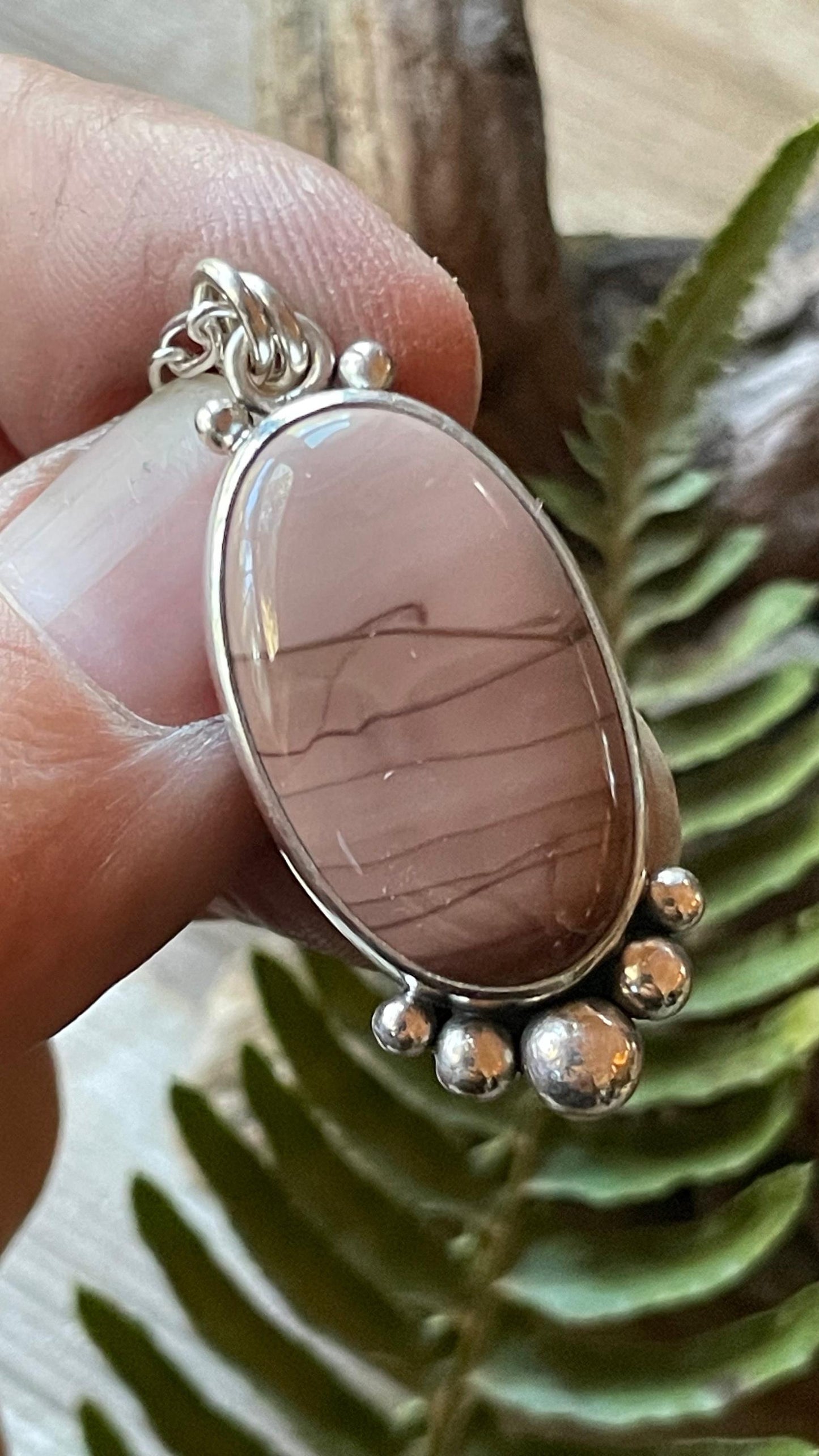 Picture Jasper Gemstone Pendant Necklace Handmade 925 Sterling Silver Pendant