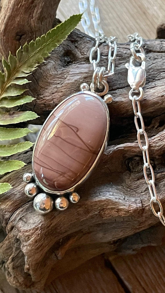 Picture Jasper Gemstone Pendant Necklace Handmade 925 Sterling Silver Pendant
