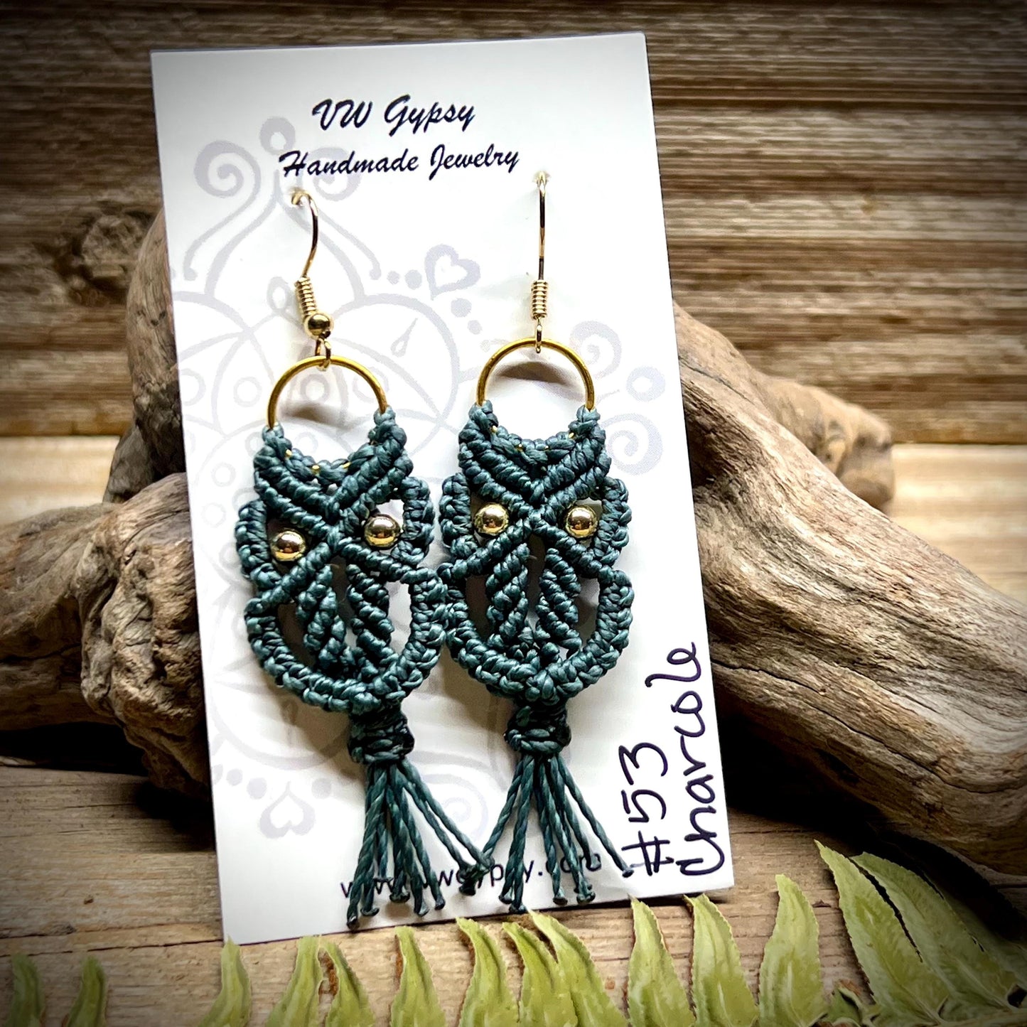 Owl Macrame Earrings Handmade Hypoallergenic Nature Lover Woodland Jewelry