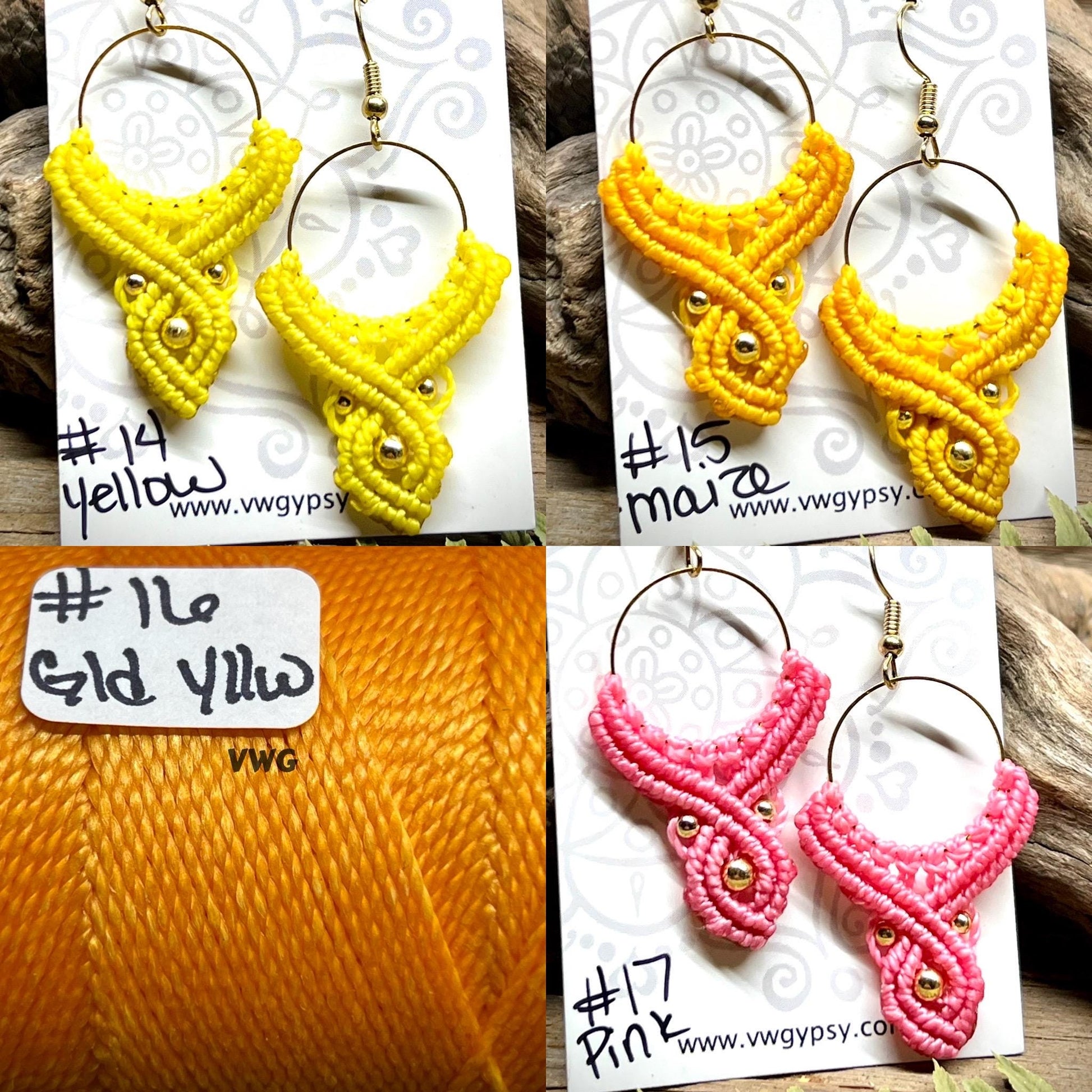 Macramé Bohemian Drop Earrings Hypoallergenic Lightweight Jewelry