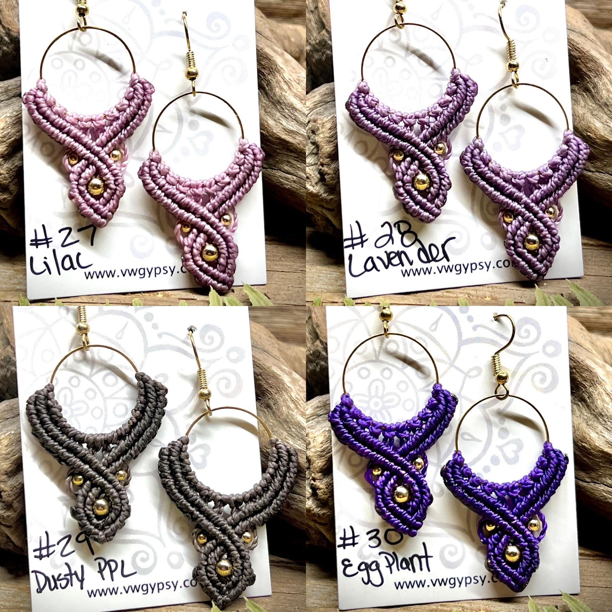 Macramé Bohemian Drop Earrings Hypoallergenic Lightweight Jewelry