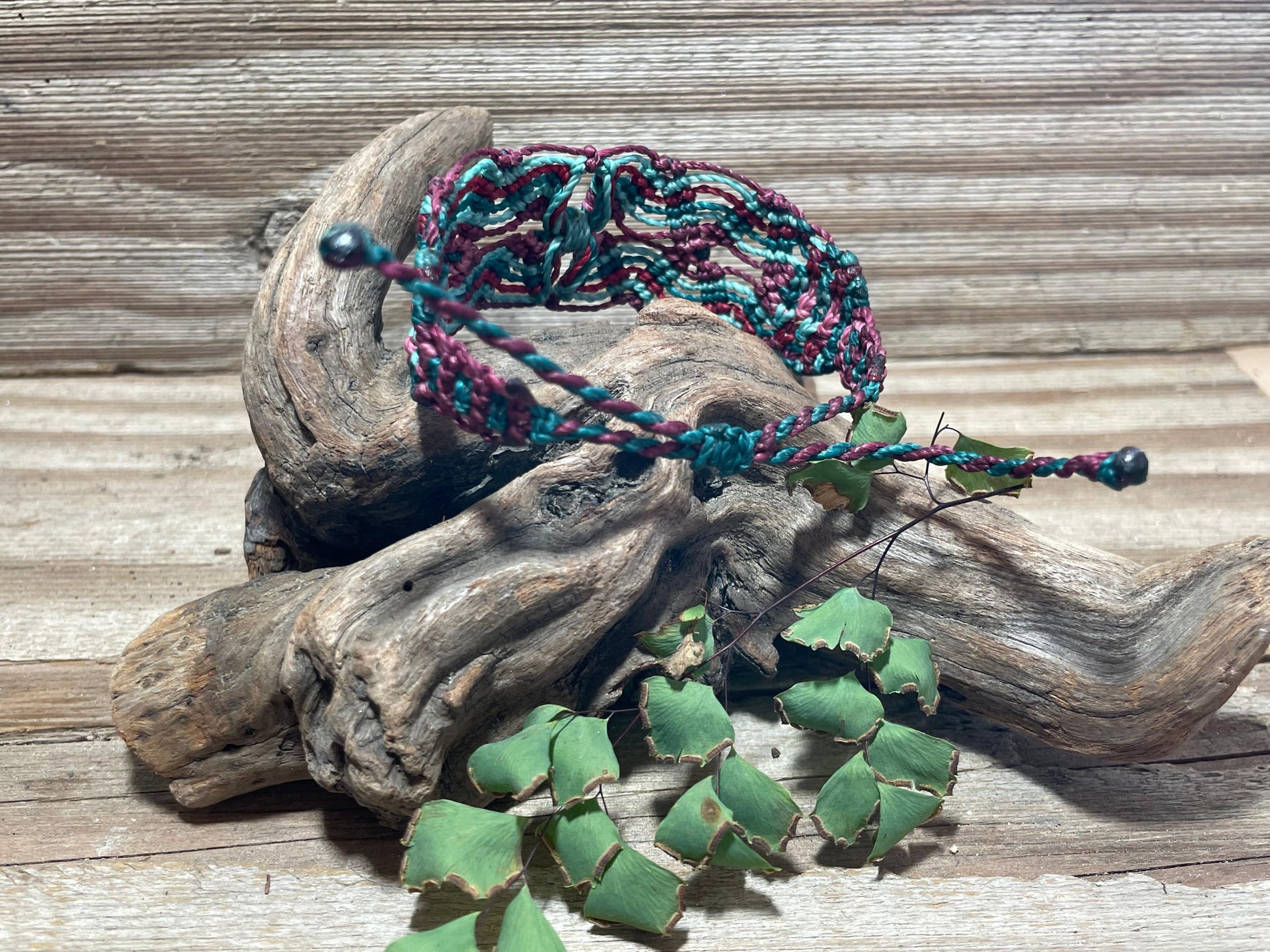 Color Waves Macrame Bracelet Adjustable Woven Handmade Boho Friendship