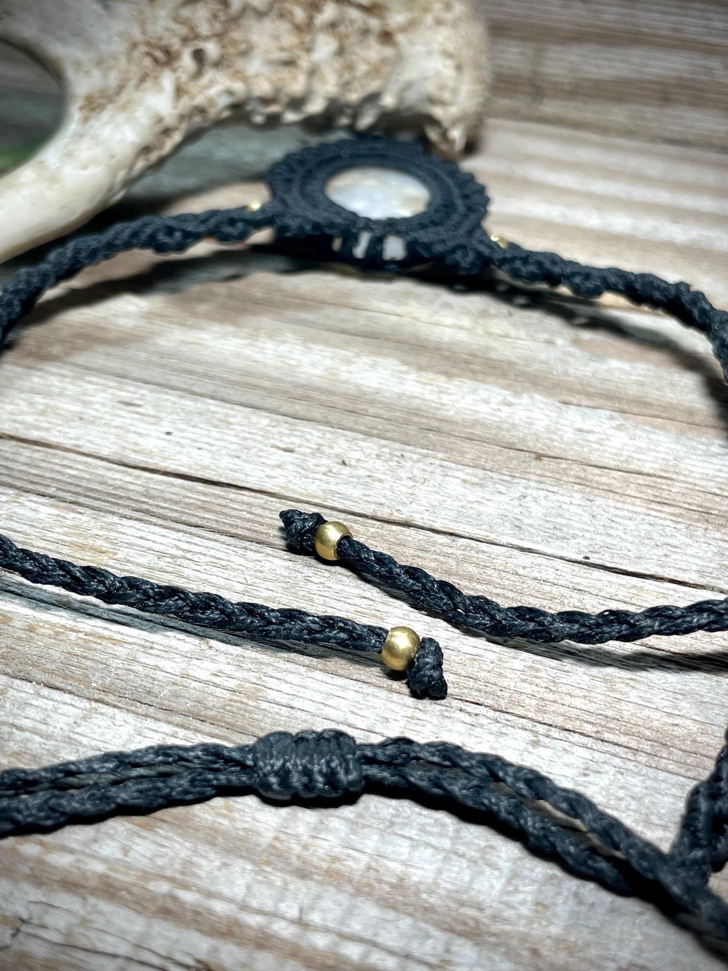 Owl Labradorite Necklace Macrame Necklace set in Sterling Silver Owl Pendant