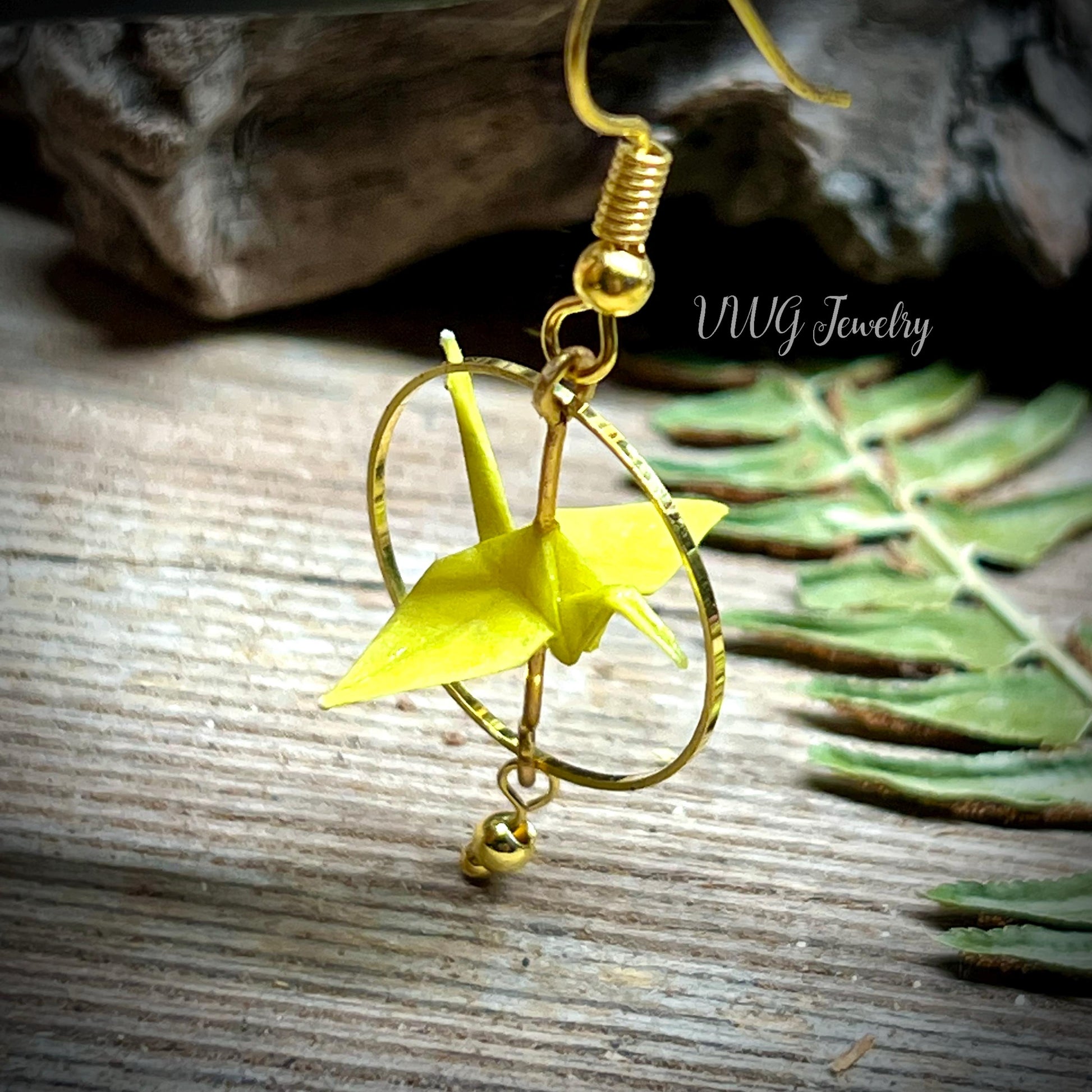 Origami Crane Earrings | Handmade Japanese Paper Crane Earrings | Symbol of Peace & Hope