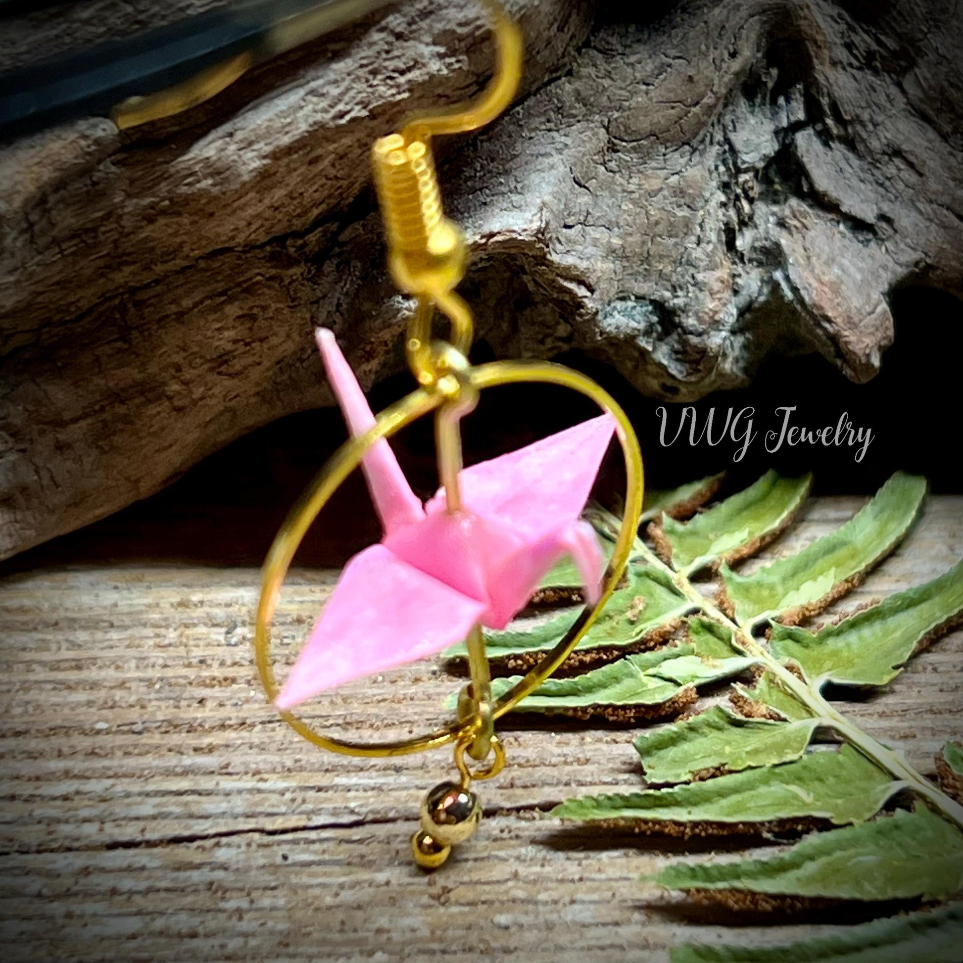 Origami Crane Earrings | Handmade Japanese Paper Crane Earrings | Symbol of Peace & Hope