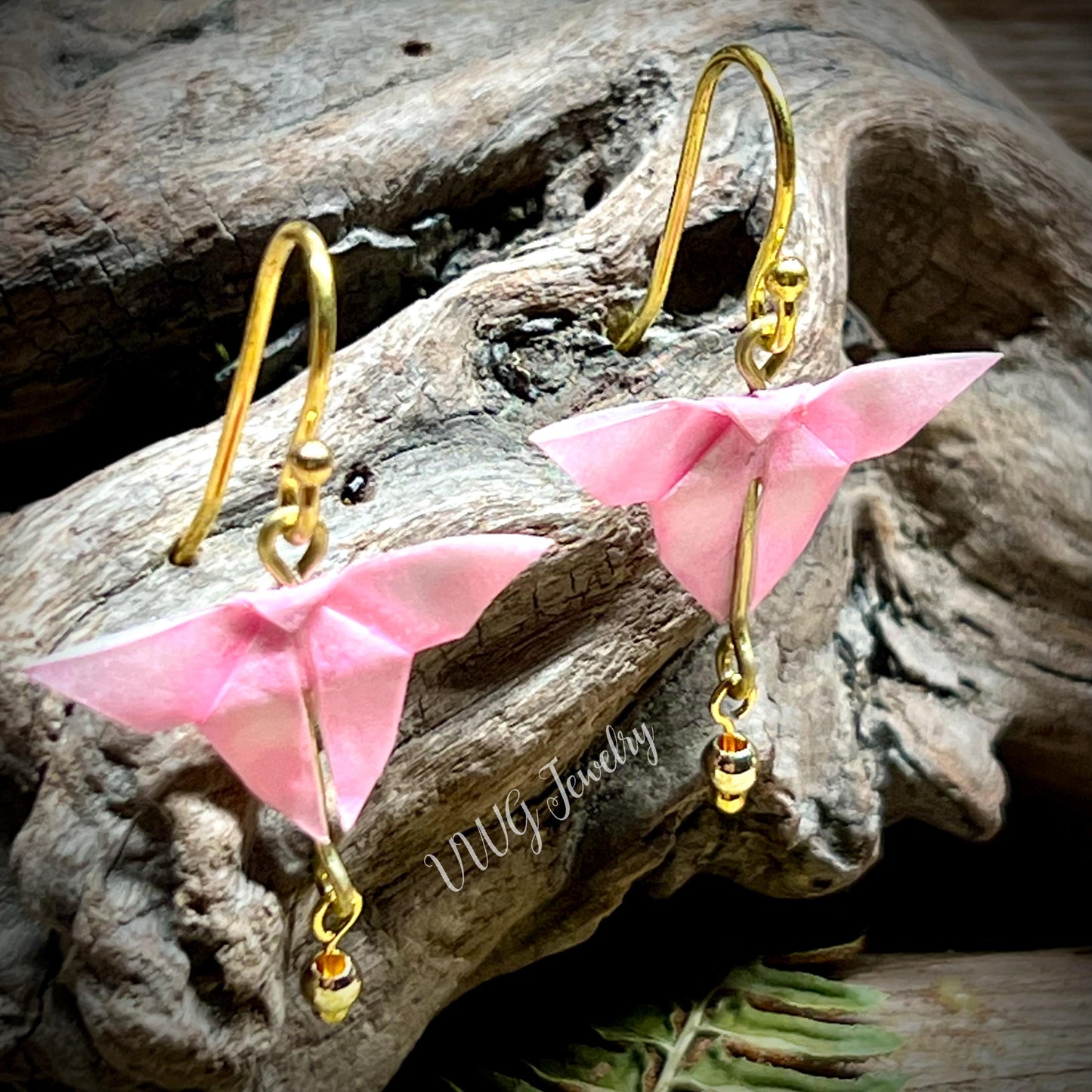Origami Butterfly Earrings | Handmade Japanese Paper Butterfly Earrings | Lightweight Nature Jewelry