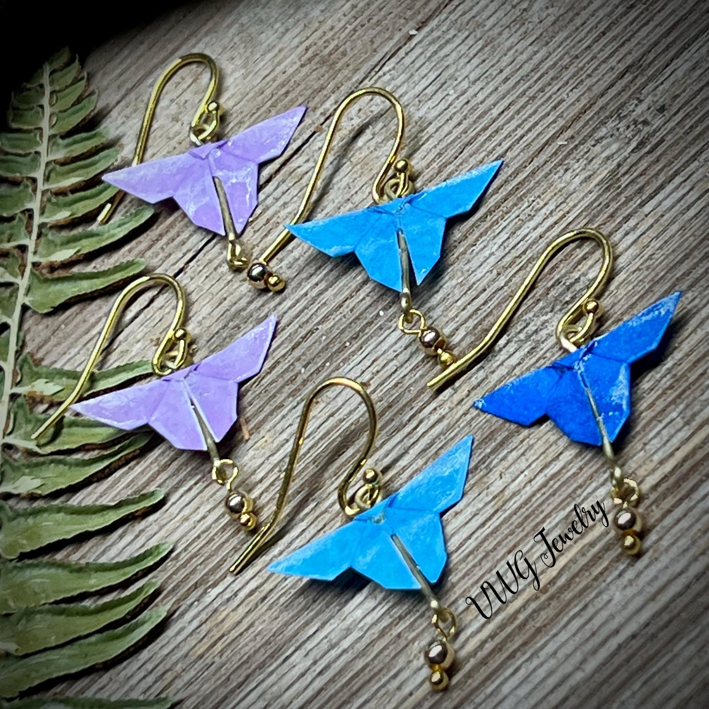 Origami Butterfly Earrings | Handmade Japanese Paper Butterfly Earrings | Lightweight Nature Jewelry