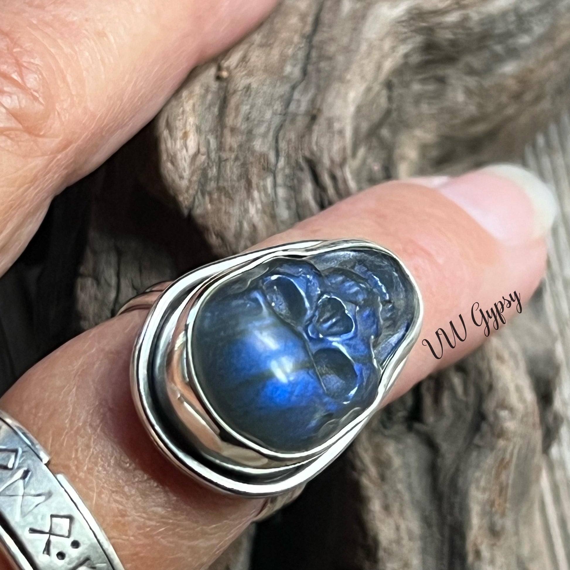 Sugar Skull Gemstone Rings Sterling Silver .925