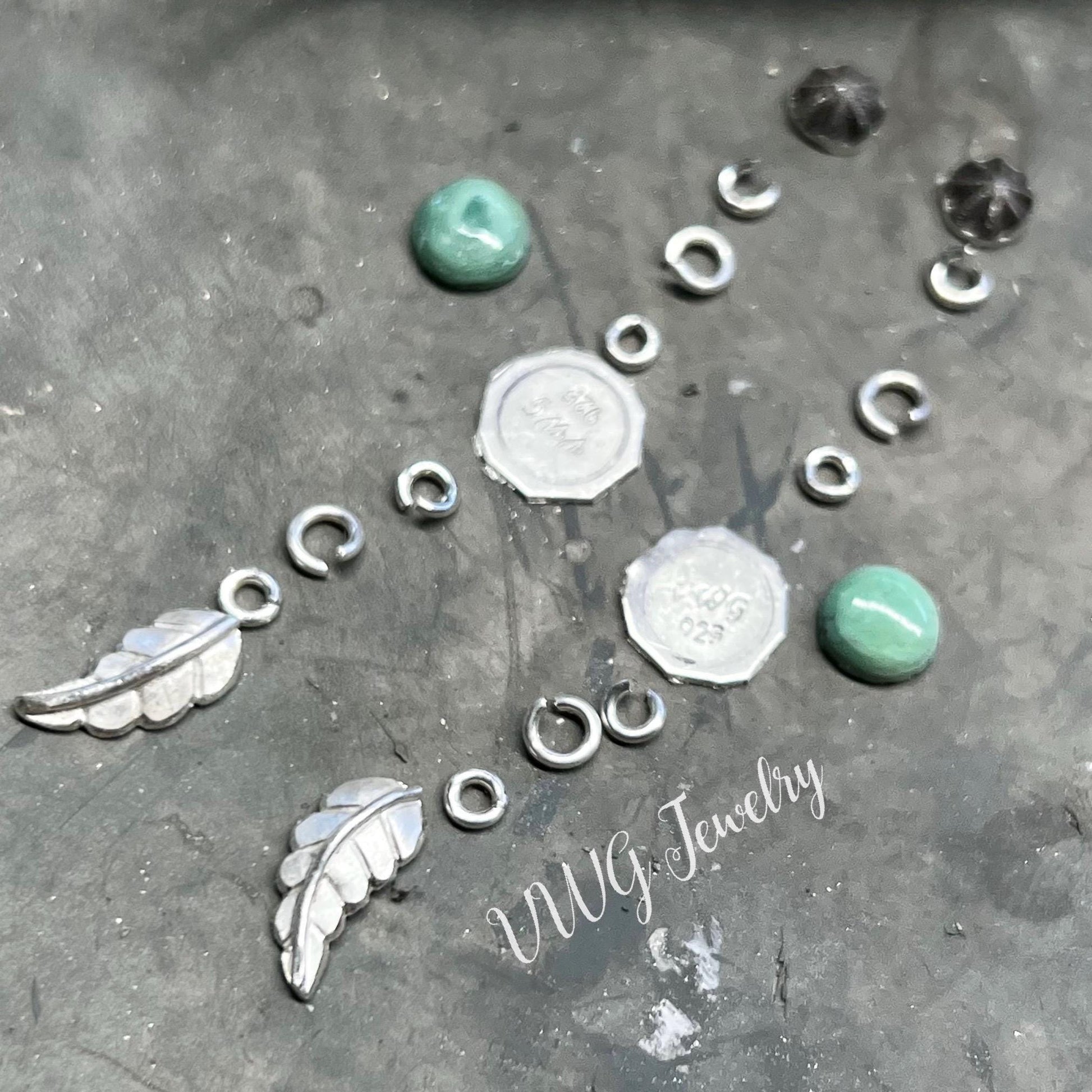 Turquoise Feather Earrings Handmade Sterling Silver 925 Dangle Boho Southwest Earrings Jewelry