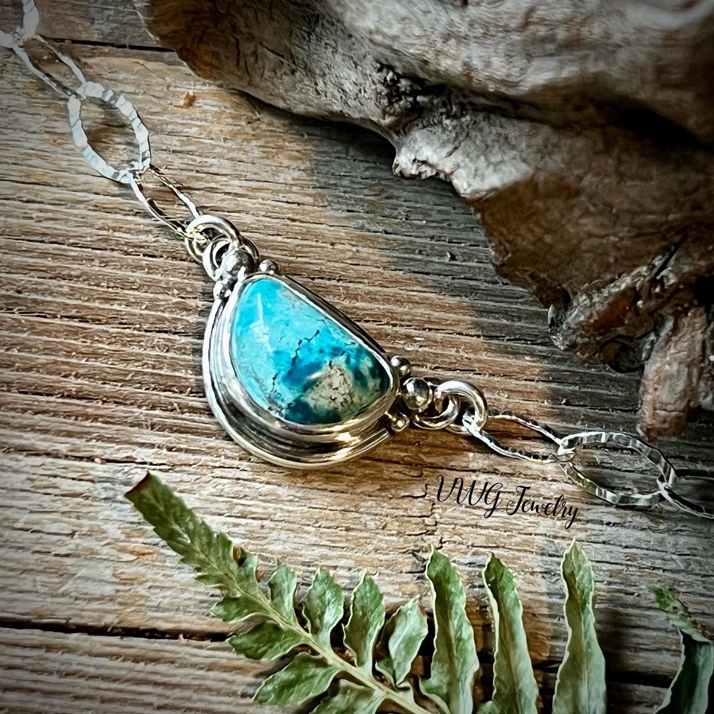 Turquoise Sm Sterling Silver Necklace Handmade 925 Blue Gemstone Pendant