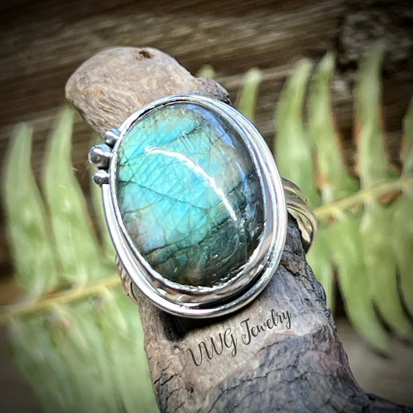 Labradorite Sterling Silver Ring Handmade Blue Gemstone 925 Rings