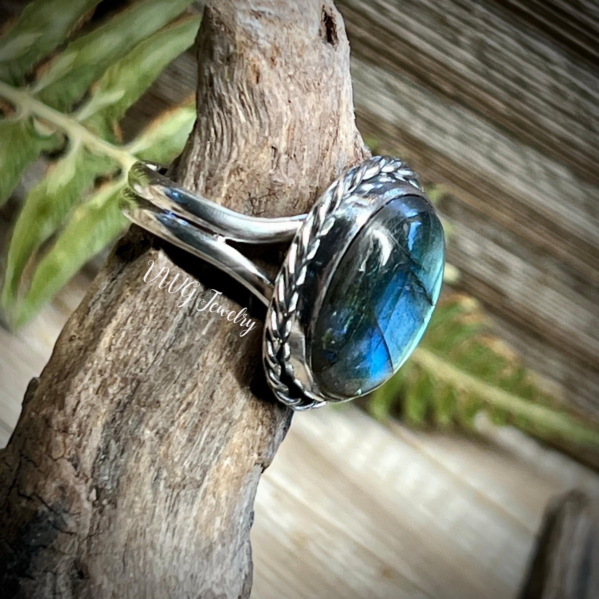 Labradorite Sterling Silver Ring Handmade Blue Gemstone 925 Rings
