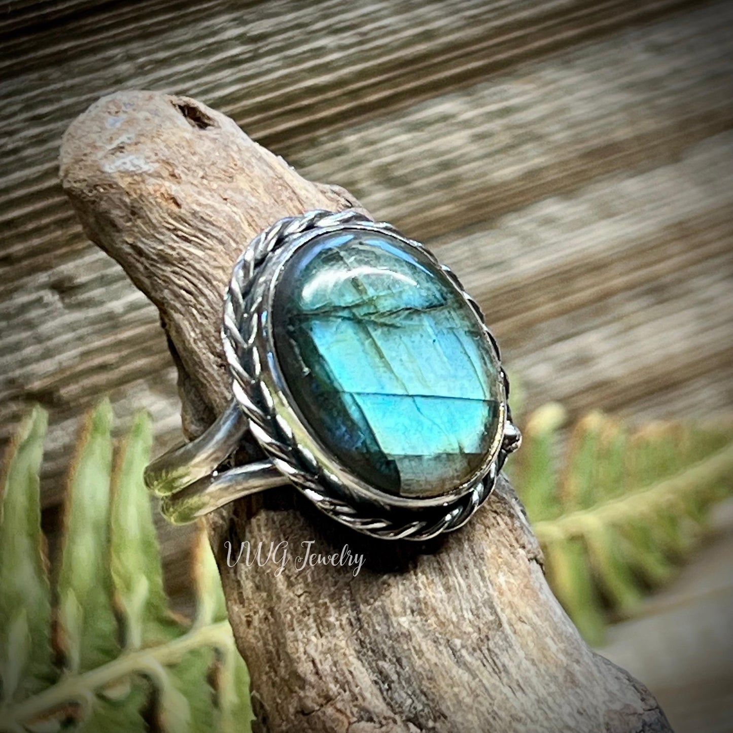 Labradorite Sterling Silver Ring Handmade Blue Gemstone 925 Rings