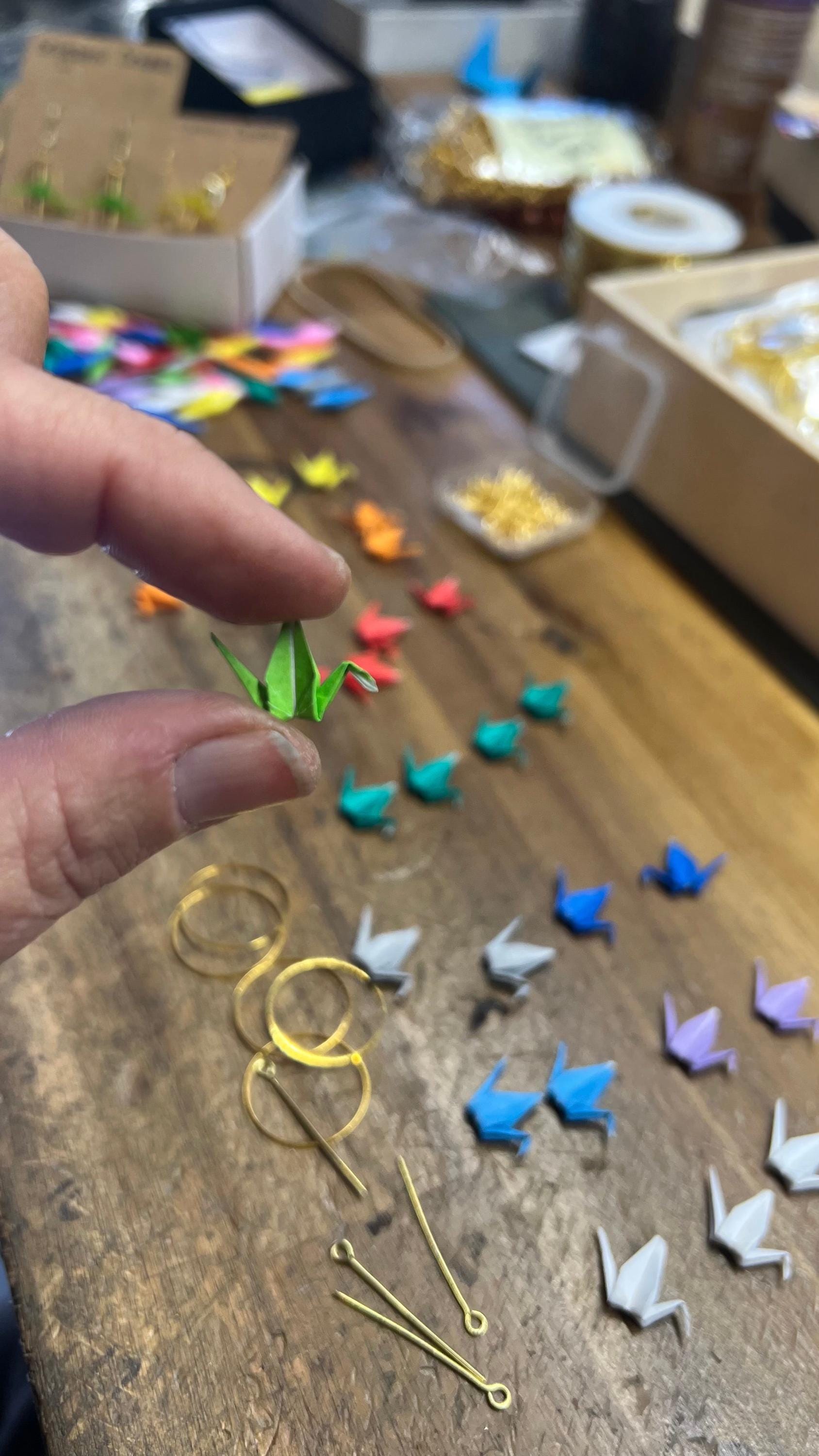 Origami Crane Earrings | Handmade Japanese Paper Crane Earrings | Symbol of Peace & Hope