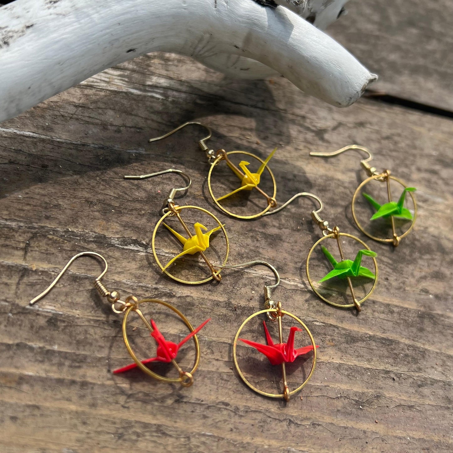 Origami Crane Earrings | Handmade Japanese Paper Crane Earrings | Symbol of Peace & Hope