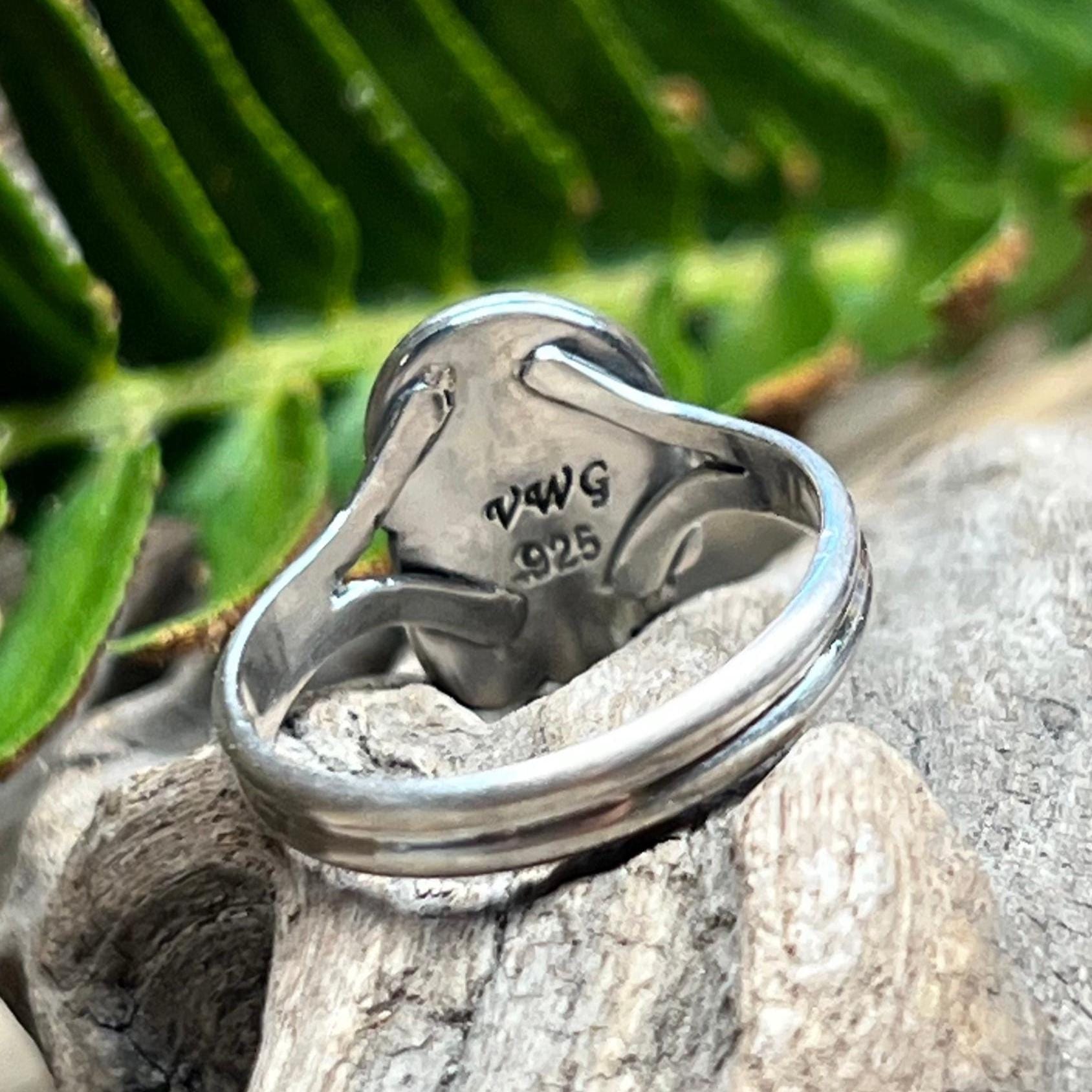 Swarovski Skull Crystal Ring Rainbow Aurora Size 5.5 Handmade Sterling Silver 925 Gothic Skull Ring