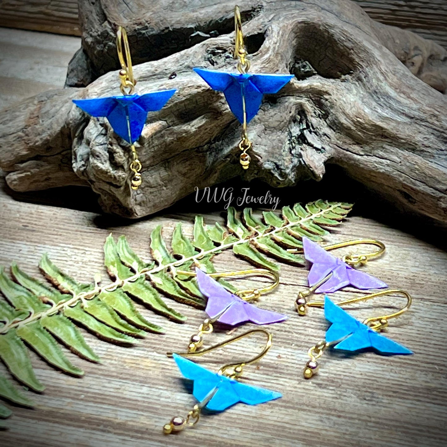 Origami Butterfly Earrings | Handmade Japanese Paper Butterfly Earrings | Lightweight Nature Jewelry
