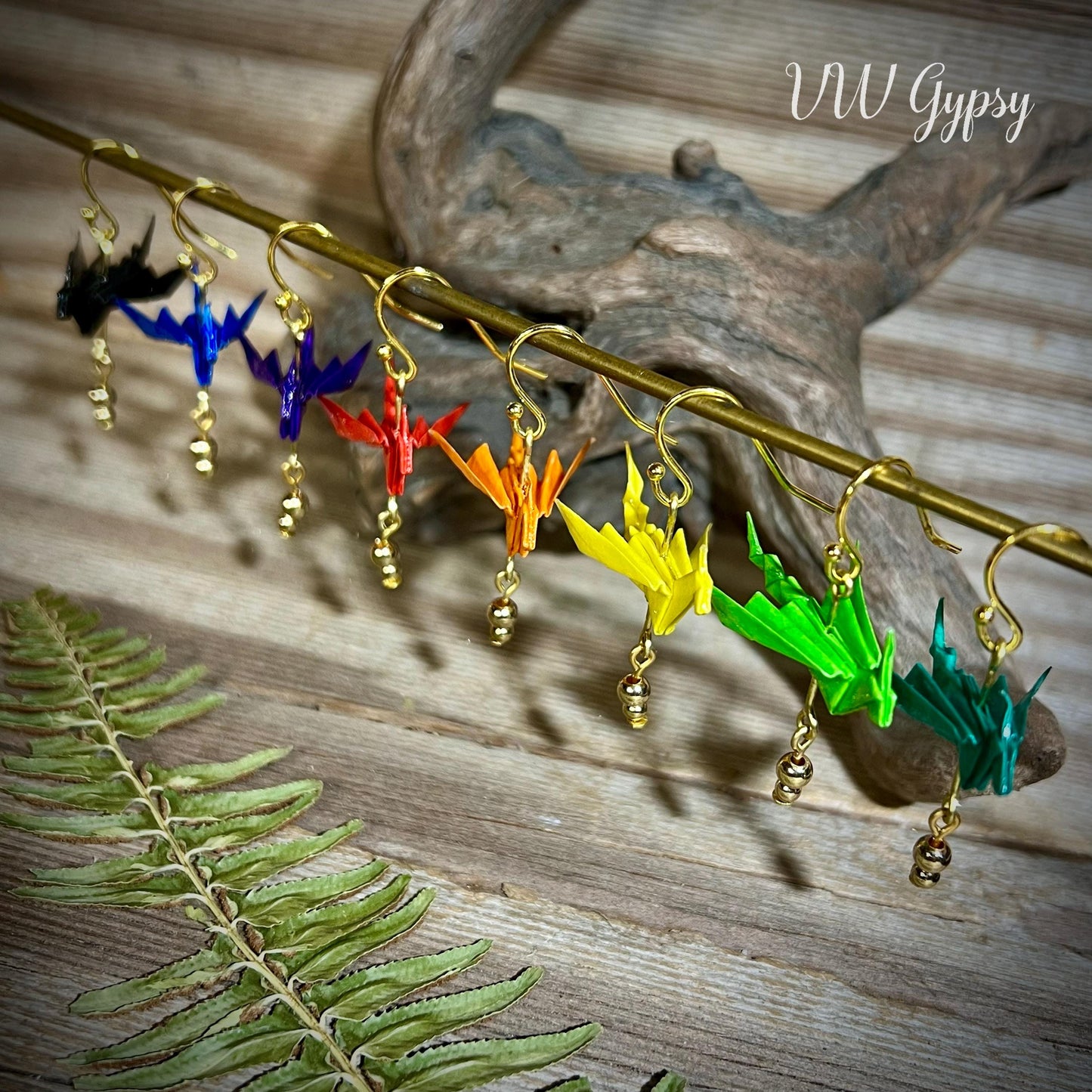 Origami Dragon 2 Earrings Handmade Paper Dragon Jewelry