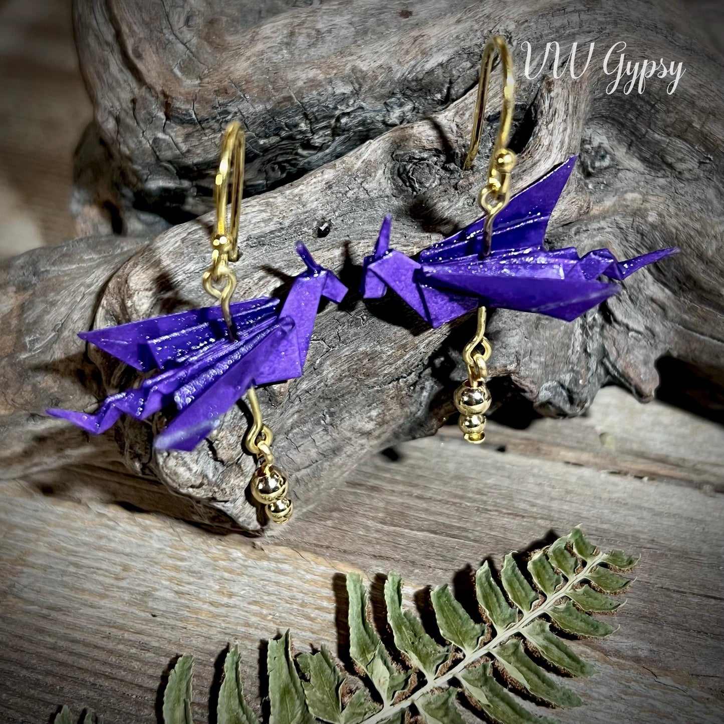 Origami Dragon 2 Earrings Handmade Paper Dragon Jewelry