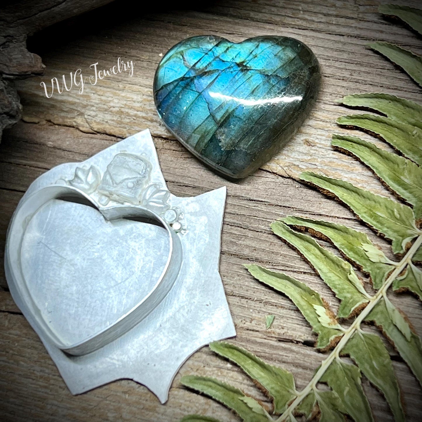 Labradorite Love Bus Heart Pendant Sterling Silver Handmade Necklace.