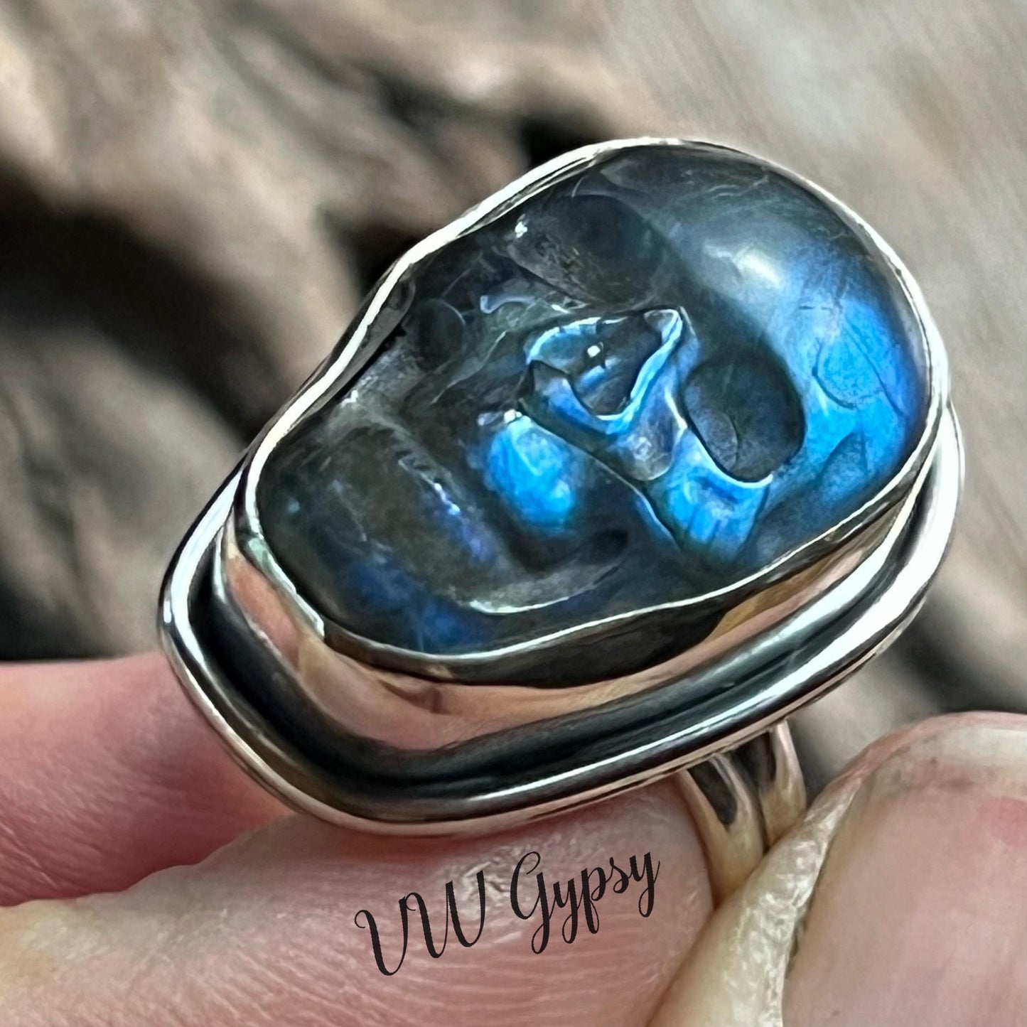 Sugar Skull Gemstone Rings Sterling Silver .925