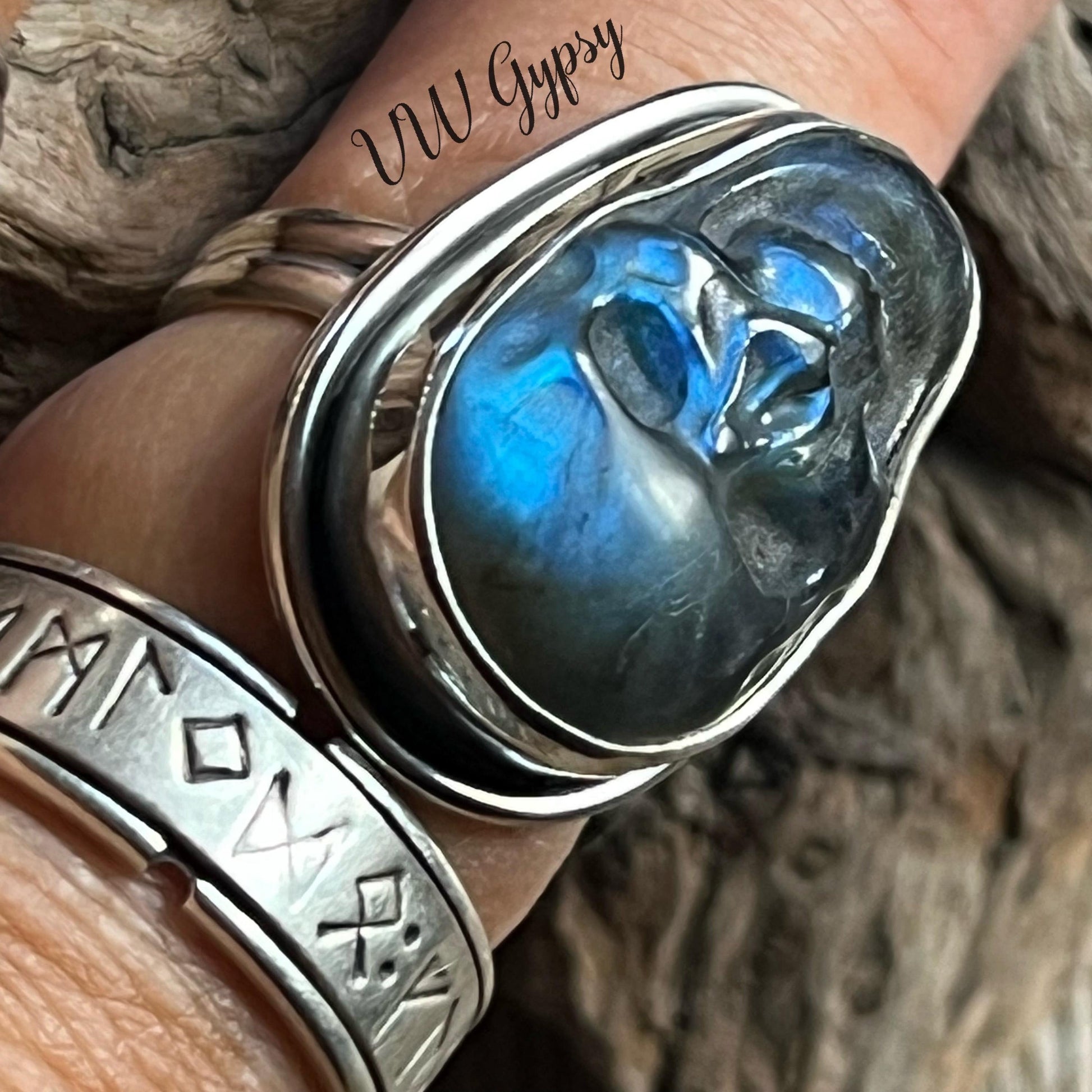 Sugar Skull Gemstone Rings Sterling Silver .925