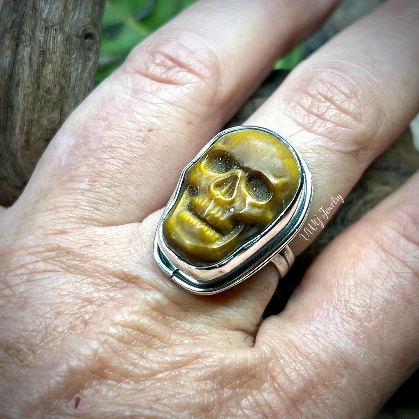 Sugar Skull Gemstone Rings Sterling Silver .925
