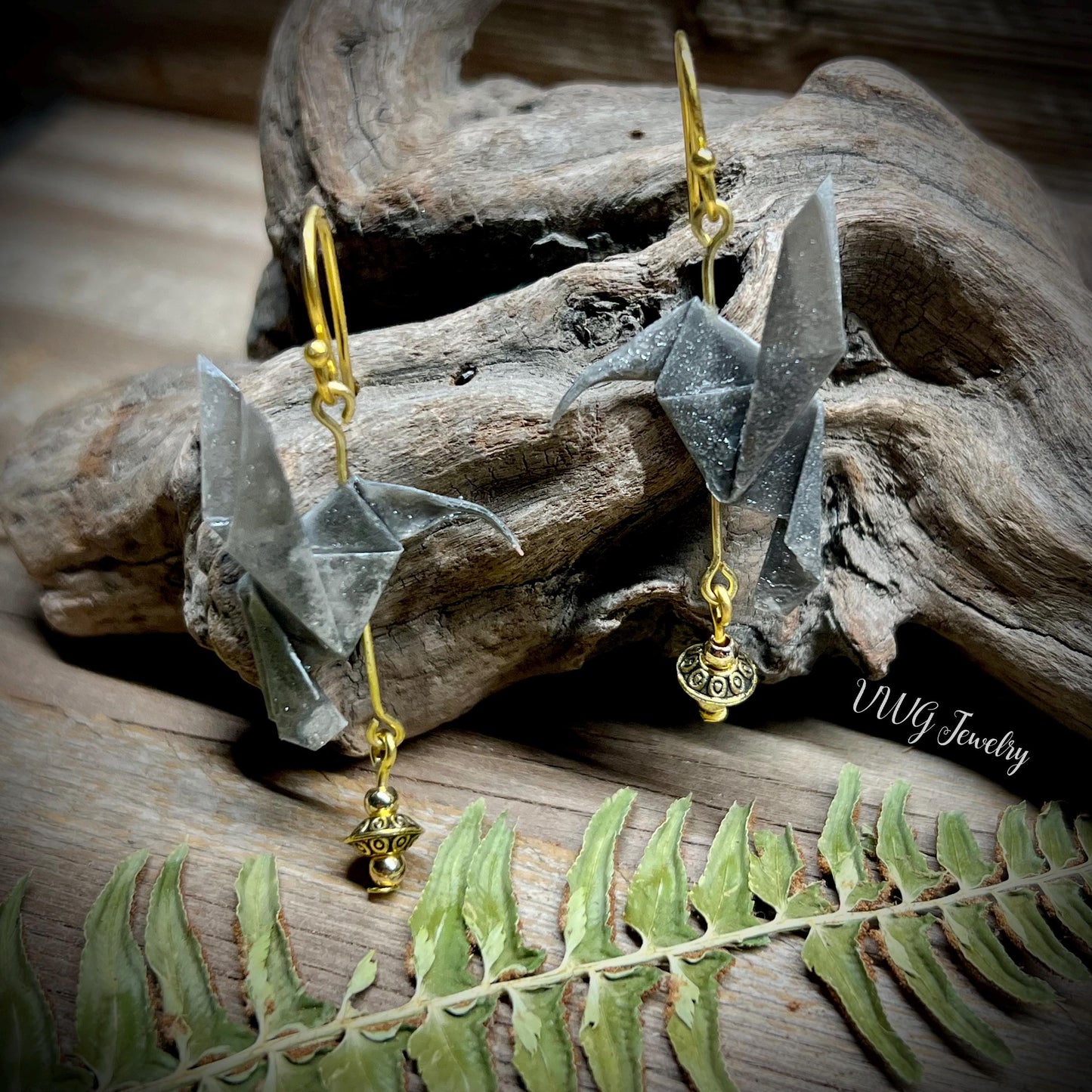 Origami Hummingbird Earrings Handmade Japanese Lightweight Nature Bird Jewelry