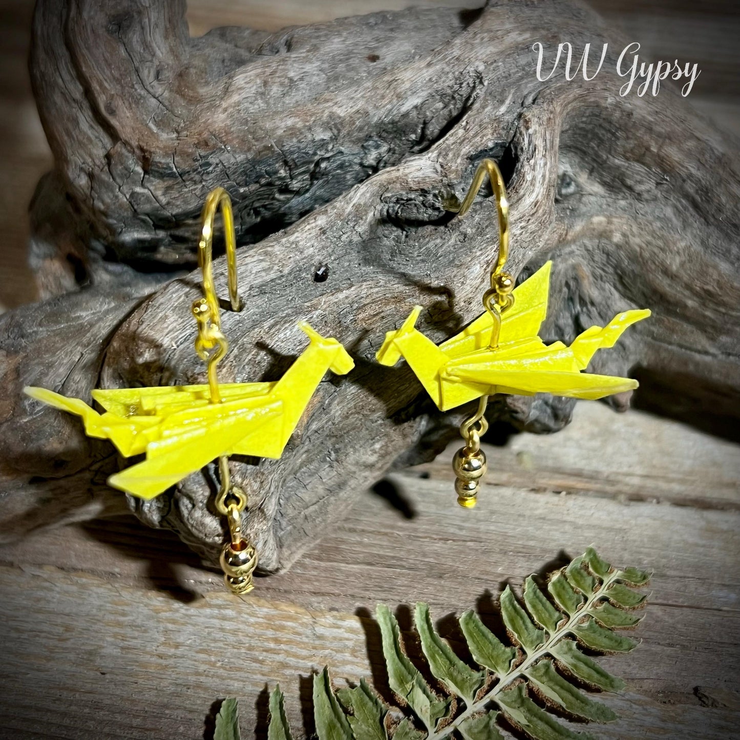 Origami Dragon 2 Earrings Handmade Paper Dragon Jewelry