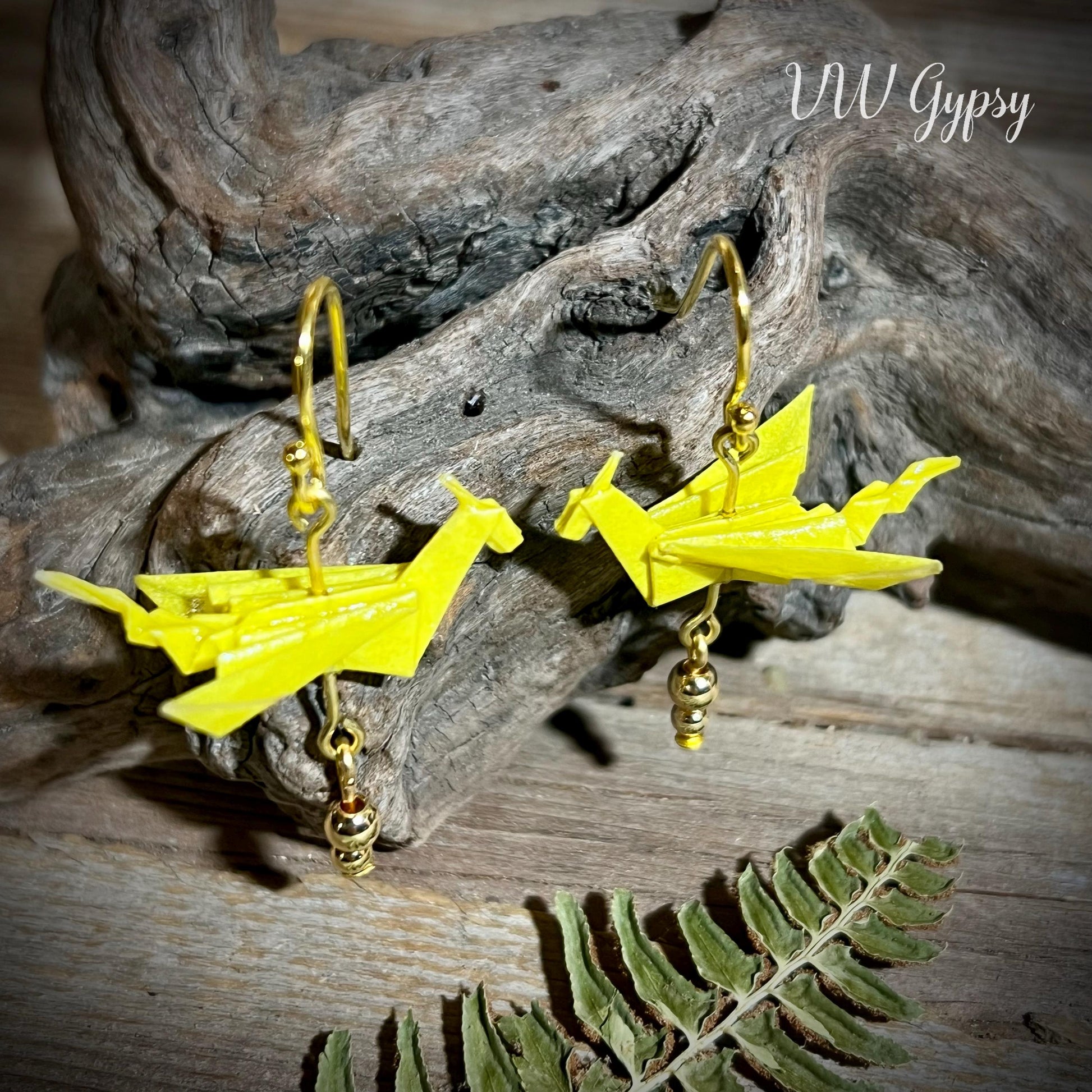 Origami Dragon 2 Earrings Handmade Paper Dragon Jewelry