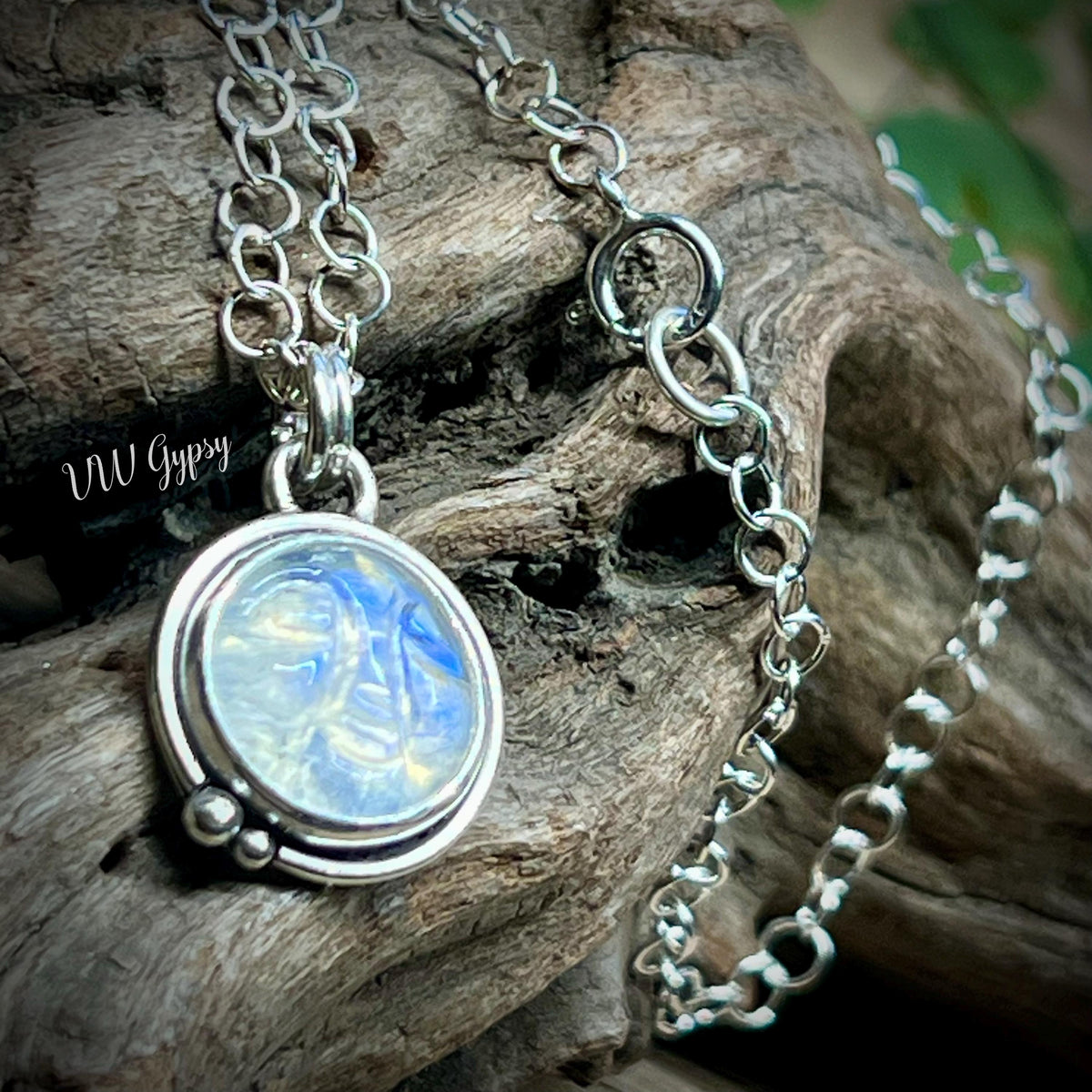 Moon Sterling Silver Necklace Handmade 925 Silver Natural Celestial Jewelry