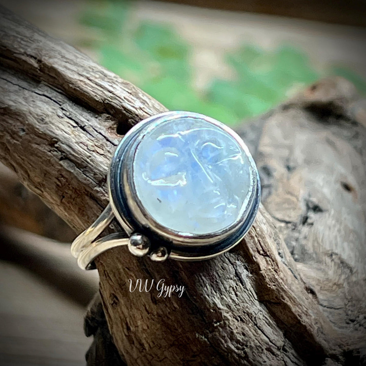 Moon Sterling Silver Rings Handmade 925 Natural Celestial Jewelry