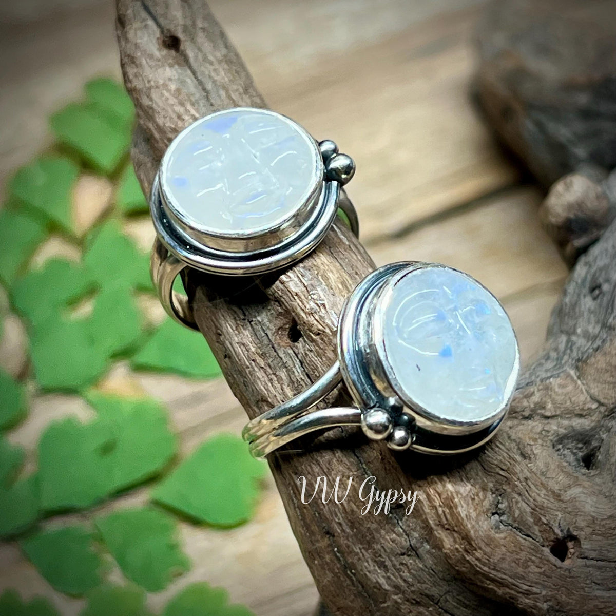 Moon Sterling Silver Rings Handmade 925 Natural Celestial Jewelry