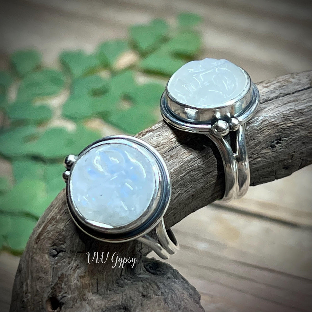 Moon Sterling Silver Rings Handmade 925 Natural Celestial Jewelry