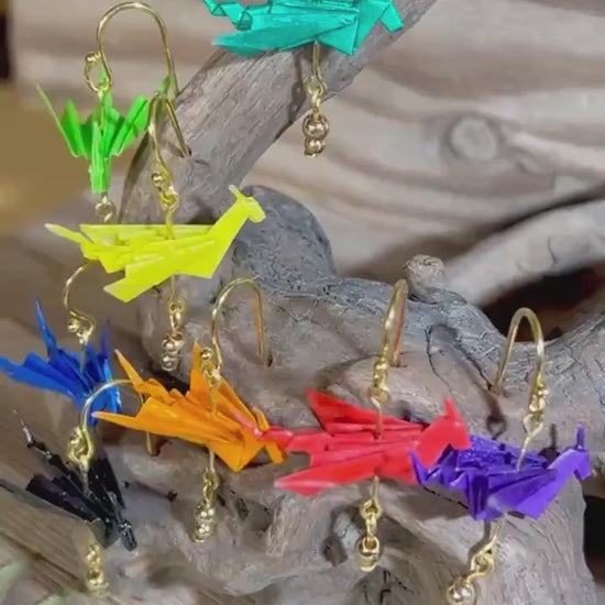 Origami Dragon 2  Earrings Handmade Paper Dragon Jewelry