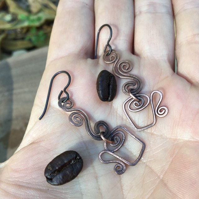 Coffee Swirl Dreams Earrings Boho Hypoallergenic Niobium Ear Wires