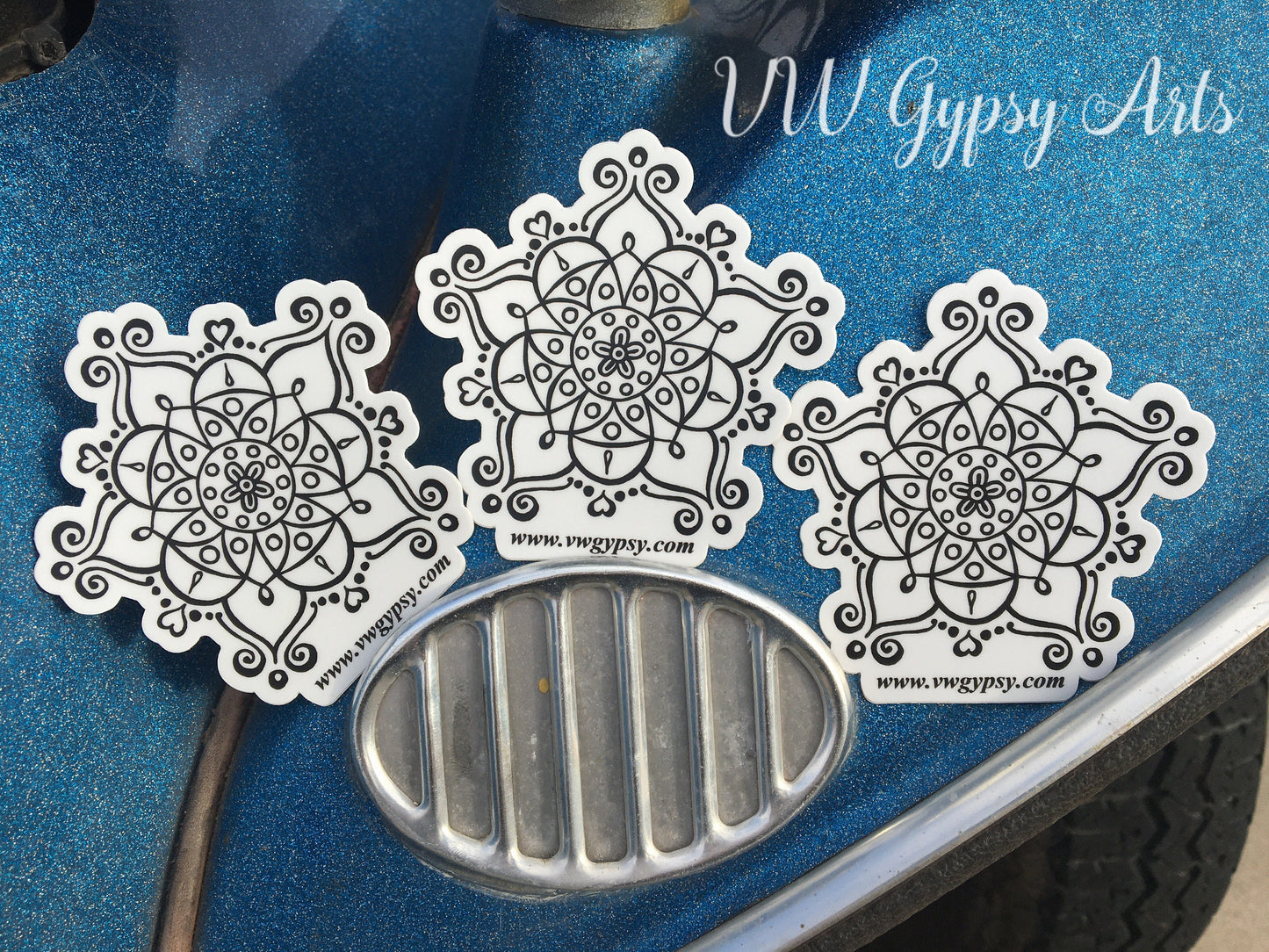 Hippy Love Mandala Flower 3” Sticker Vinyl