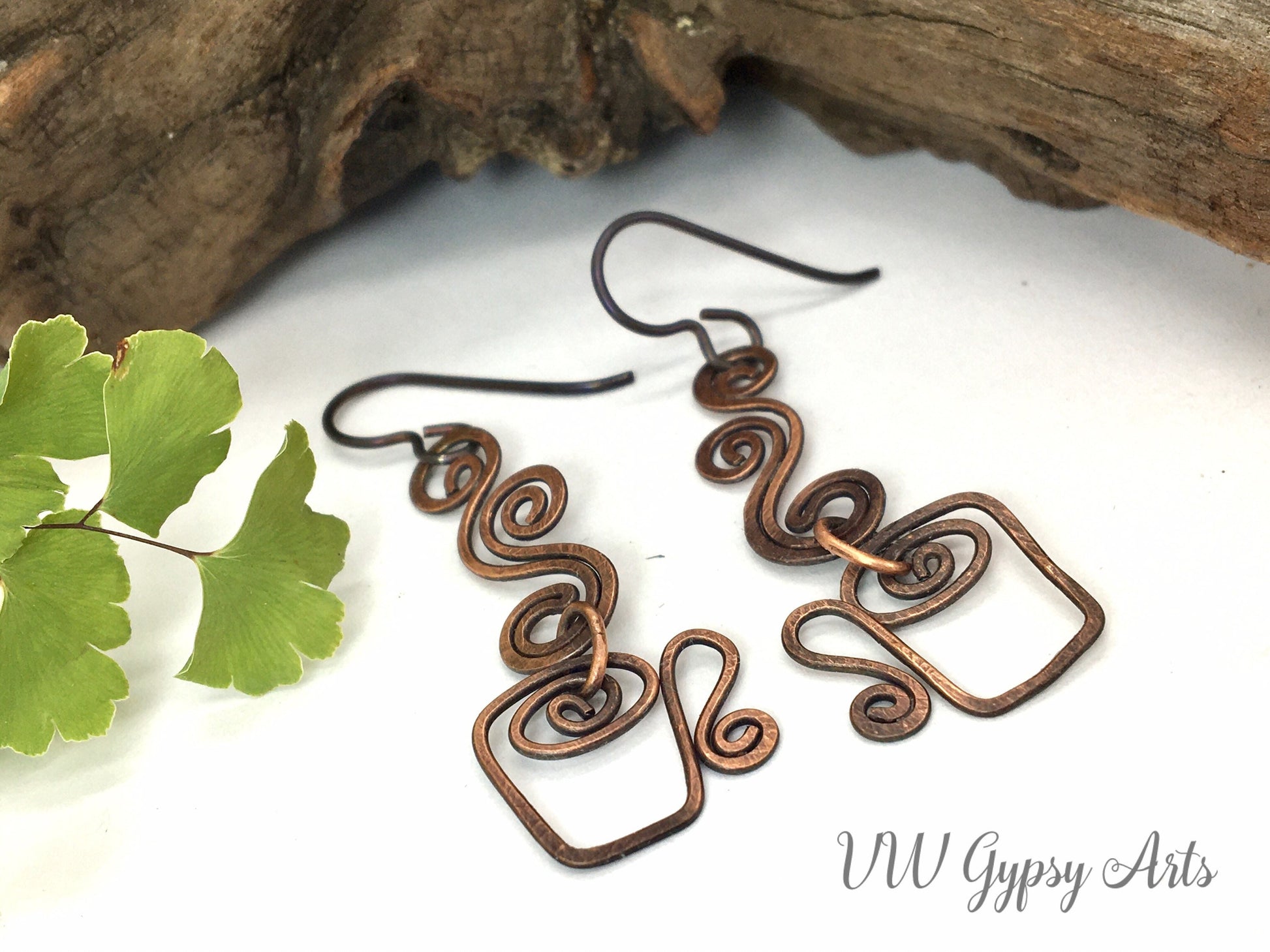 Coffee Swirl Dreams Earrings Boho Hypoallergenic Niobium Ear Wires