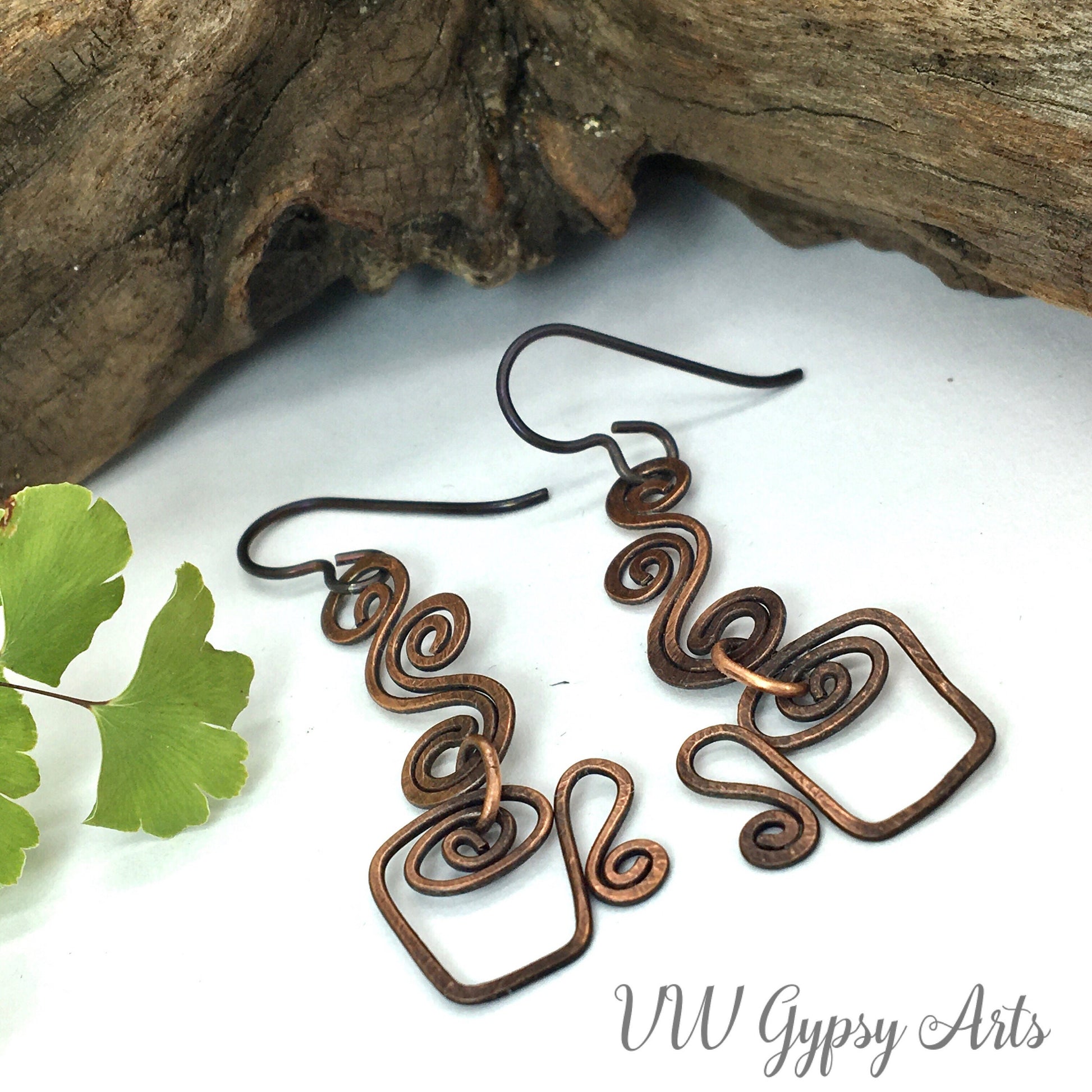 Coffee Swirl Dreams Earrings Boho Hypoallergenic Niobium Ear Wires