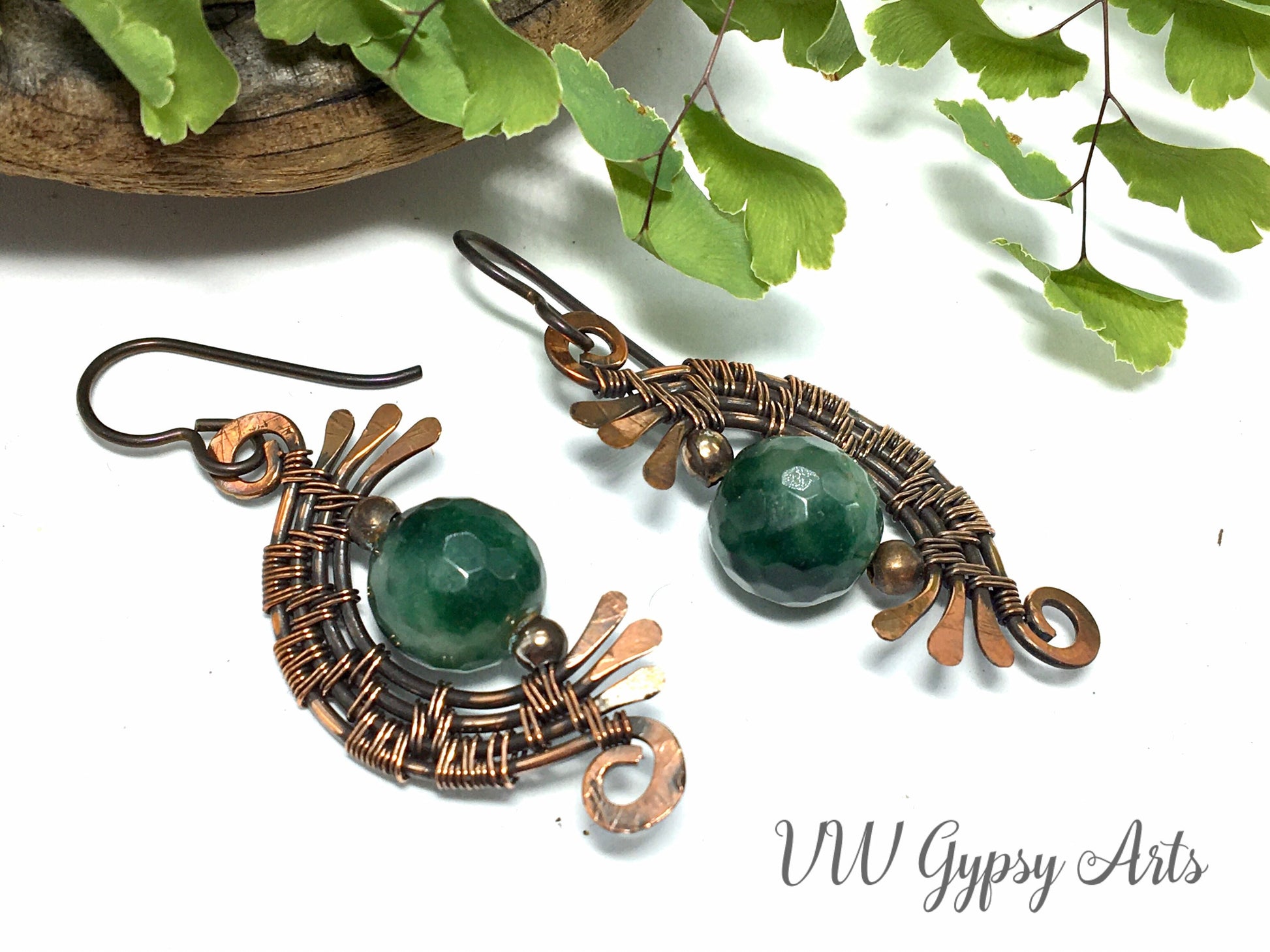 Copper Wire Wrap Earrings  Niobium Hypo Hooks