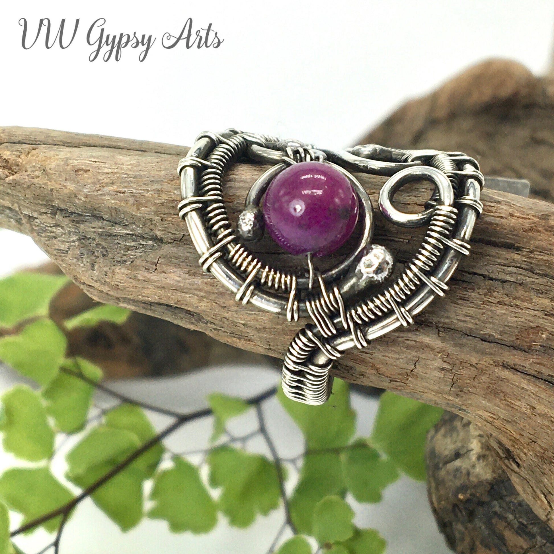 Sugilite Purple Filigree Sterling Silver Ring 925