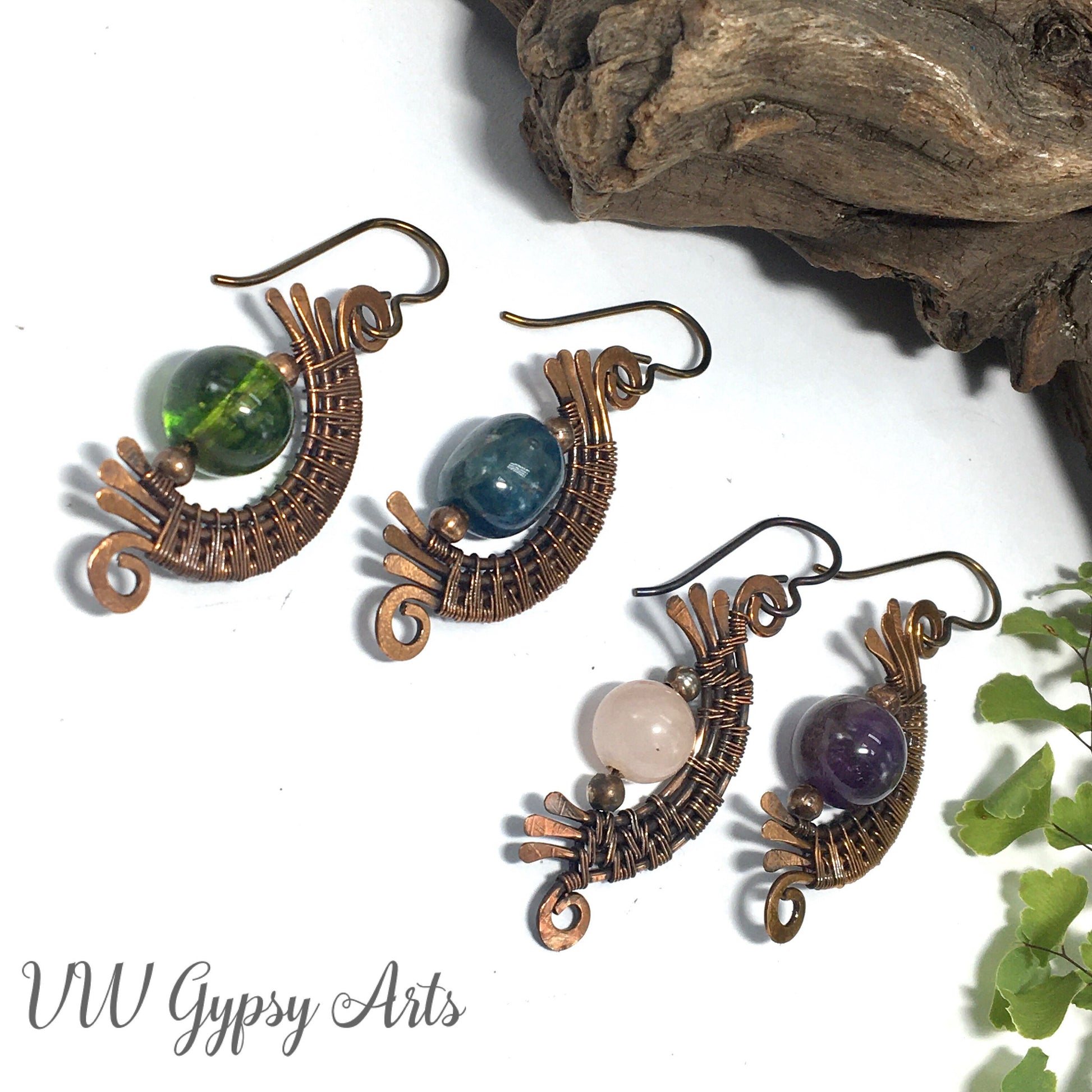 Copper Wire Wrap Earrings  Niobium Hypo Hooks