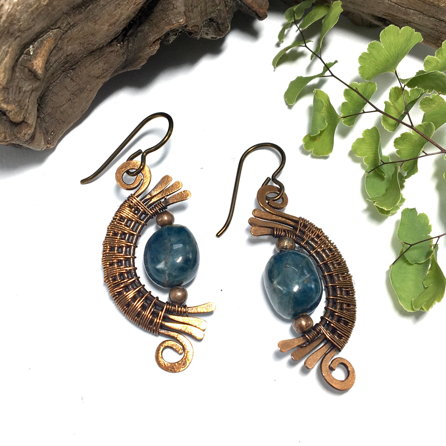 Copper Wire Wrap Earrings  Niobium Hypo Hooks