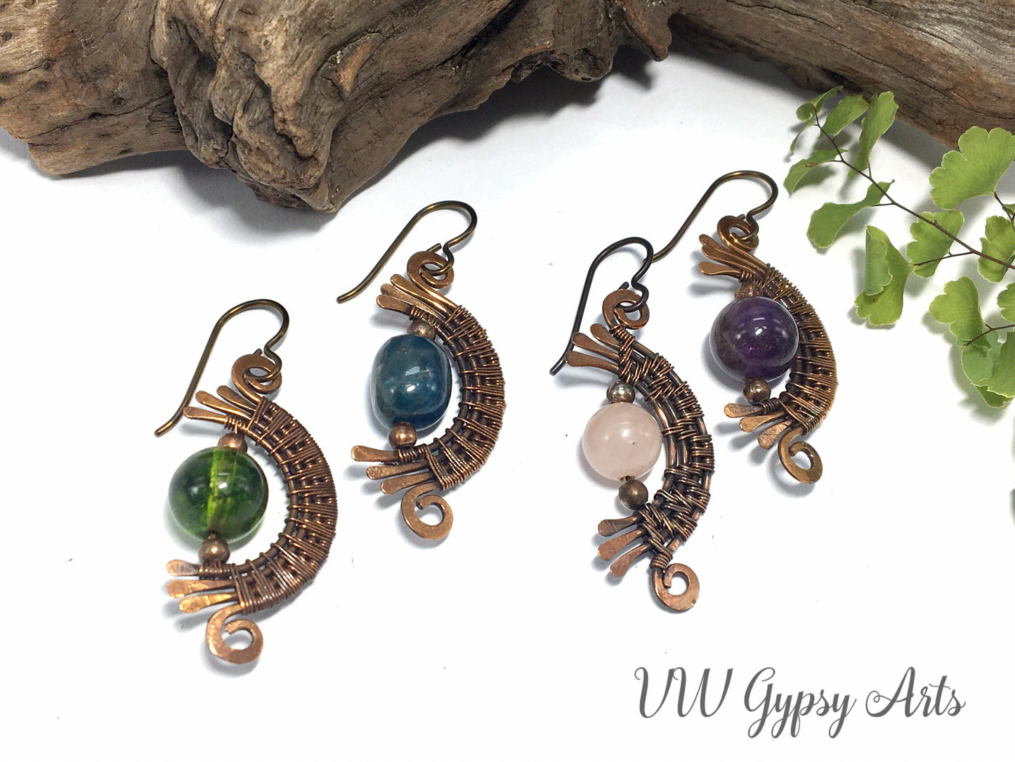 Copper Wire Wrap Earrings  Niobium Hypo Hooks