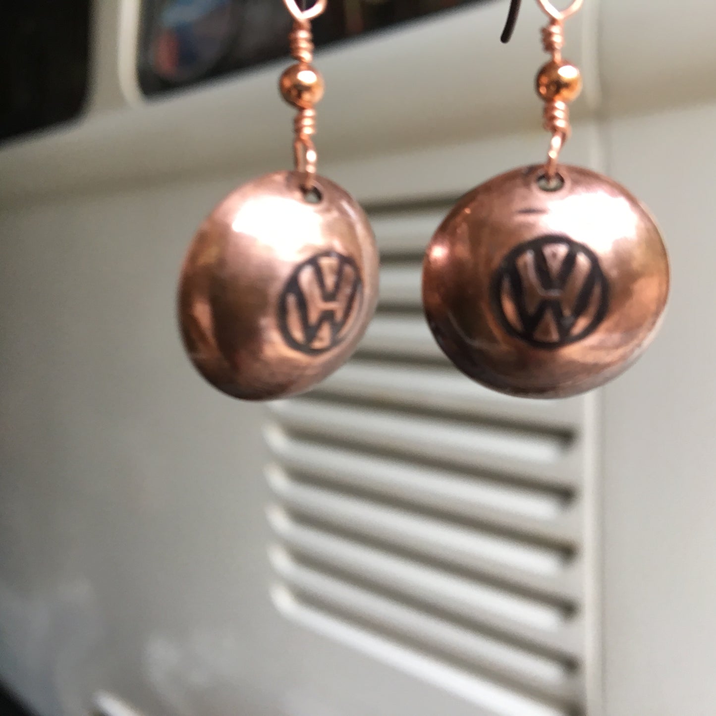 Classic Hub Cap Copper Earrings